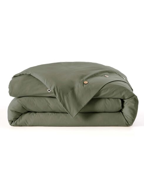 Housse de couette en percale de coton unie Perrine romarin