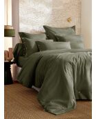 Housse de couette en percale de coton unie Perrine romarin