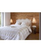 Housse de couette en coton flanelle tissée teinte Hector rose pêche