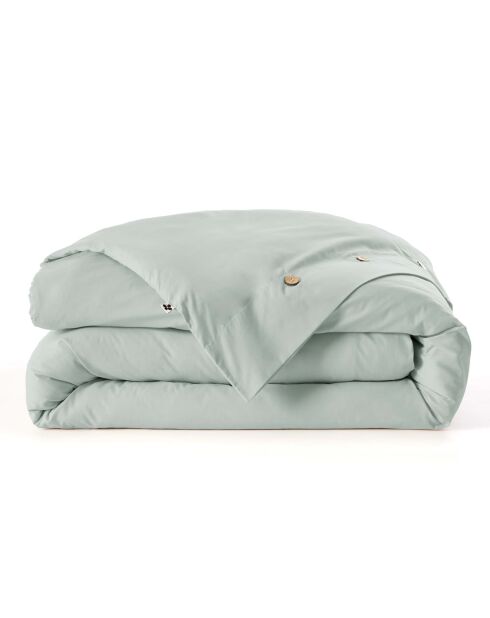 Housse de couette en percale de coton unie Perrine céladon