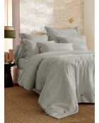 Housse de couette en percale de coton unie Perrine céladon