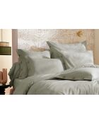 Housse de couette en percale de coton unie Perrine céladon