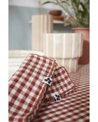 Lot de 3 serviettes de table en gaze coton tissée teinte Vickie terracotta - 40 x 40 cm
