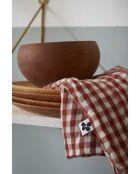 Lot de 3 serviettes de table en gaze coton tissée teinte Vickie terracotta - 40 x 40 cm