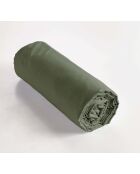 Drap housse en percale de coton unie Perrine romarin