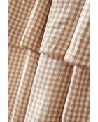 Rideau ajustable + 8 anneaux pince en gaze de coton tissée teinte Vickie ficelle - 140 x 300 cm
