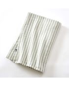 Nappe rectangle en gaze de coton tissée teinte Romie eucalyptus - 150 x 350 cm