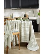 Nappe rectangle en gaze de coton tissée teinte Romie eucalyptus - 150 x 350 cm