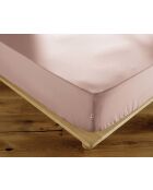 Drap housse en percale de coton unie Perrine blush