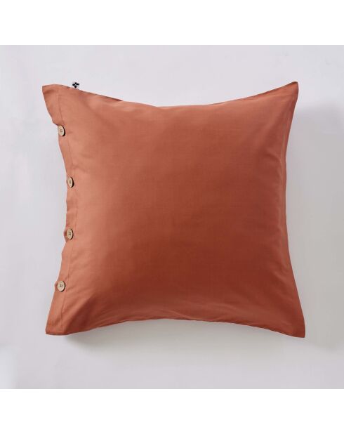 Funda de almohada Perrine tomette de percal de algodón liso