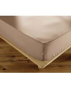 Drap housse en percale de coton unie Perrine ficelle