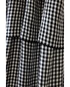 Rideau ajustable + 8 anneaux pince en gaze de coton tissée teinte Vickie truffe - 140 x 300 cm