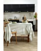 Nappe rectangle en gaze de coton tissée teinte Romie eucalyptus - 150 x 250 cm