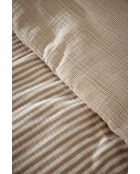 Housse de couette réversible en gaze coton tissée teinte Romie ficelle