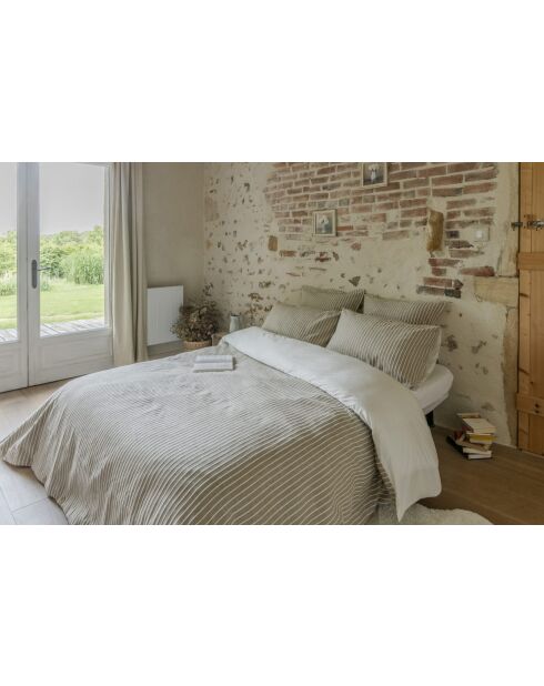 Housse de couette en coton texturé Tim beige