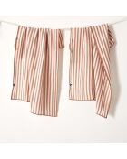 Lot de 2 essuie-mains en gaze coton tissée teinte Romie abricot - 50 x 70 cm