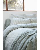 Housse de couette réversible en gaze coton tissée teinte Vickie eucalyptus