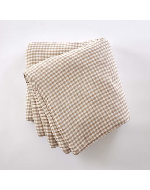 Bout de lit en gaze coton tissée teinte Vickie ficelle - 90 x 200 cm