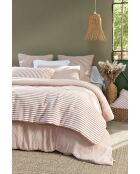 Housse de couette réversible en gaze coton tissée teinte Romie abricot