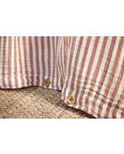 Housse de couette réversible en gaze coton tissée teinte Romie abricot