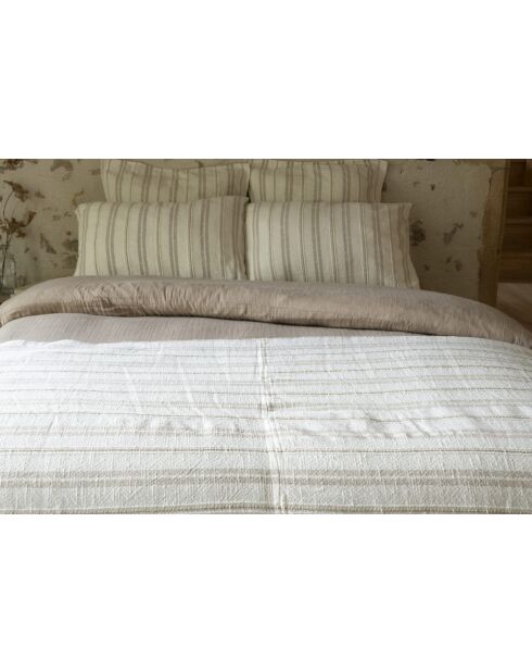 Funda de almohada Tom de algodón texturizado blanco