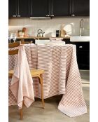 Nappe rectangle en gaze de coton tissée teinte Romie abricot - 150 x 250 cm