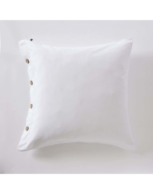 Taie d'oreiller en percale de coton unie Perrine chantilly