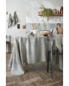 Nappe rectangle en gaze de coton tissée teinte Vickie romarin - 150 x 250 cm