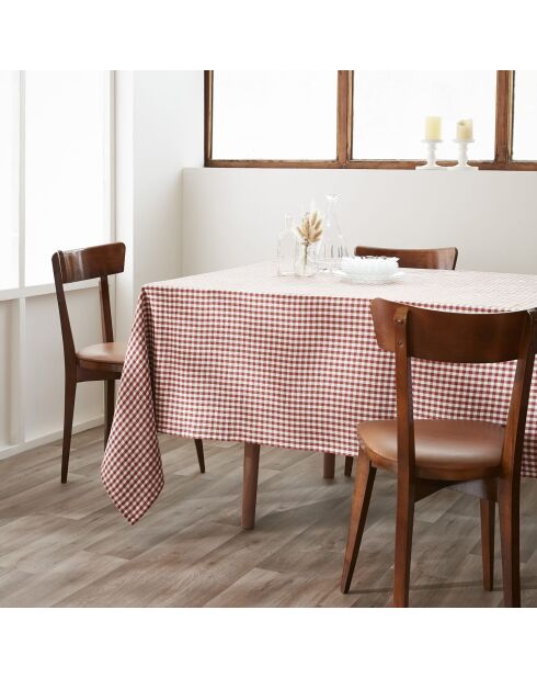 Nappe rectangle en gaze de coton tissée teinte Vickie terracotta - 150 x 250 cm
