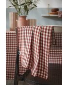 Nappe rectangle en gaze de coton tissée teinte Vickie terracotta - 150 x 250 cm