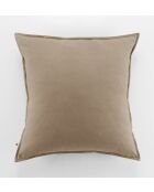 Taie d'oreiller en coton flanelle unie Candice ficelle