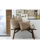 Taie d'oreiller en coton flanelle unie Candice ficelle