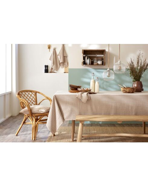 Nappe rectangle en gaze de coton tissée teinte Vickie ficelle - 150 x 250 cm