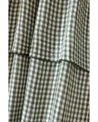 Rideau ajustable + 8 anneaux pince en gaze de coton tissée teinte Vickie romarin - 140 x 300 cm
