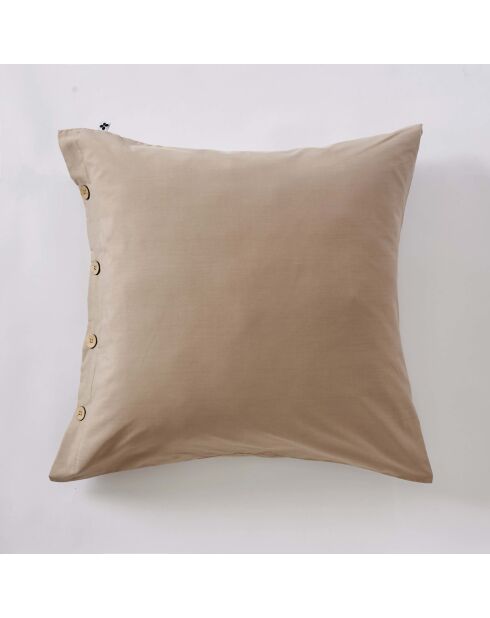 Taie d'oreiller en percale de coton unie Perrine ficelle