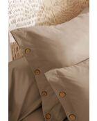 Taie d'oreiller en percale de coton unie Perrine ficelle