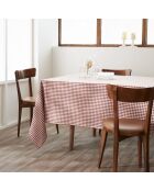Nappe rectangle en gaze de coton tissée teinte Vickie terracotta - 150 x 350 cm