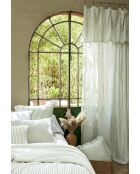 Tenda regolabile + 8 anelli a clip in garza di cotone intrecciata color eucalipto Romie tinto - 140 x 300 cm
