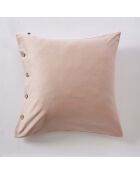 Taie d'oreiller en percale de coton unie Perrine blush