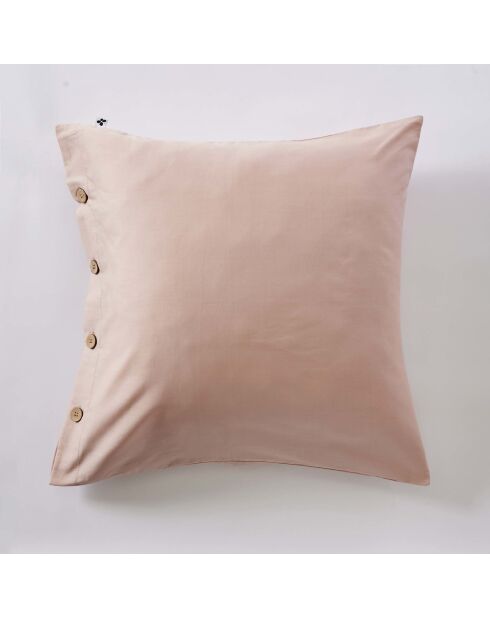 Taie d'oreiller en percale de coton unie Perrine blush
