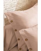 Taie d'oreiller en percale de coton unie Perrine blush