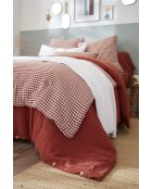 Bout de lit en gaze coton tissée teinte Vickie terracotta - 90 x 200 cm