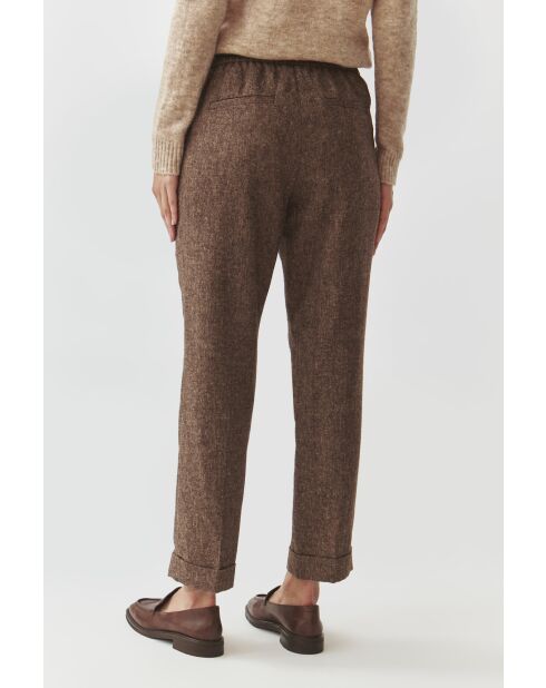 Pantalon en laine mélangée Lilo 1 beige foncé