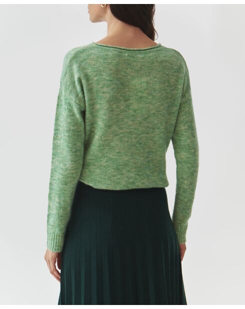 Pull Flufko vert chiné