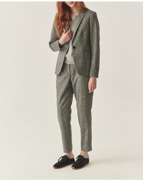 Pantalon en laine mélangée Farana 1 gris chiné