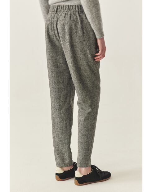 Pantalon en laine mélangée Farana 1 gris chiné
