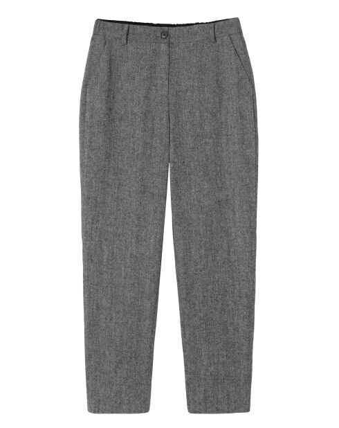 Farana 1 gemêleerde grijze broek van wolmix