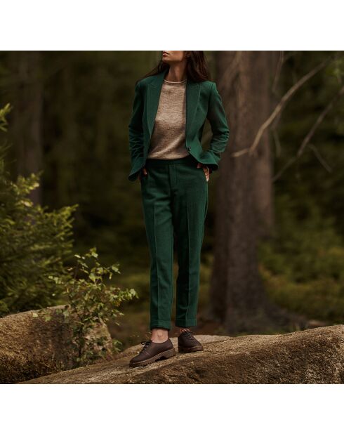 Pantalon en laine mélangée Lilo 2 vert foncé