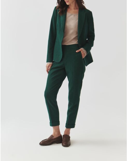 Pantalon en laine mélangée Lilo 2 vert foncé