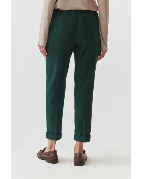 Pantalon en laine mélangée Lilo 2 vert foncé